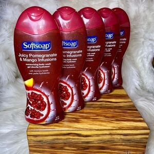 Softsoap Juicy Pomegranate Mango Infusions Moisturizing Beads Body Wash LOT OF 5